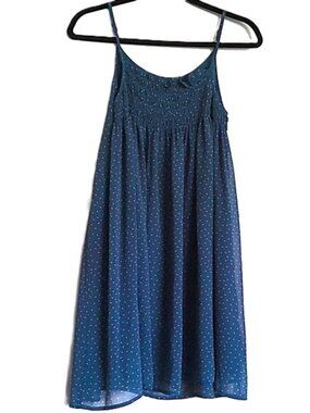 Patterson J Kinkaid Originals Blue Dress Floral Sleeveless Smocked Sundress  XS